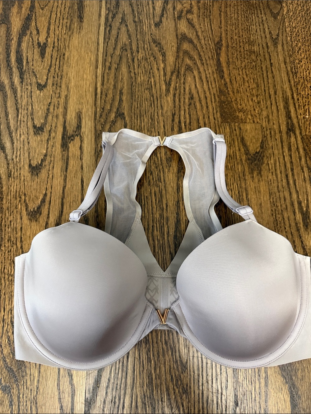 Victoria's Secret Light Gray Padded lined Demi Racerback Bra